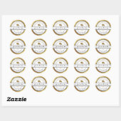 POSITIESCHERM MET Goud MATIGE POPURIM Script Ronde Sticker (Vel)