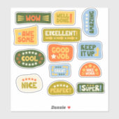 Positieve aanmoediging studenten belonen sticker (Vel)