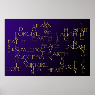 POSITIEVE AFFIRMATIE 3D Golden Text Poster
