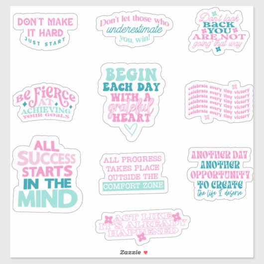 Positieve affirmatie Spiegel Set van Sticker (Vel)