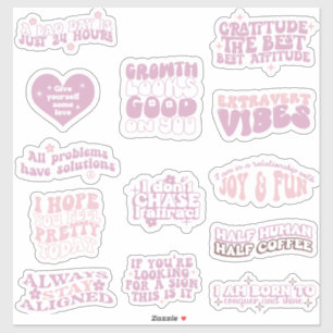 Positieve affirmatie trendy esthetische retro sticker