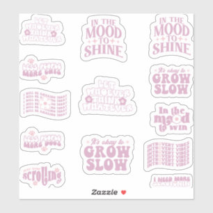 Positieve affirmatie trendy quote retro sticker