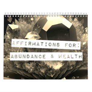 Positieve affirmaties Birthstone Crystal Abundance Kalender