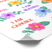 Positieve affirmaties Inspirerend Dagelijkse Bloem Poster (Hoek)