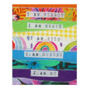 Positieve affirmaties regenboogstrepen perfect poster