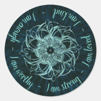 Positieve bekrachtigingen Mandala Ronde Sticker