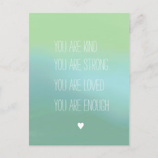 Positieve bemoedigende teksten poster briefkaart