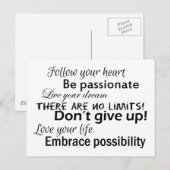 Positieve bevestiging briefkaart (Voorkant / Achterkant)