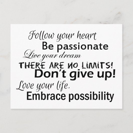 Positieve bevestiging briefkaart (Voorkant)