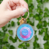 Positieve bevestiging is dat je niet roze en blauw sleutelhanger (Hand)