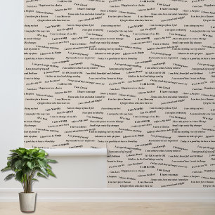 positieve bevestiging   Self Care Vision Board Behang