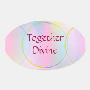 Positieve bevestiging van de goddelijke combinatie ovale sticker