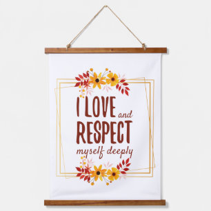 positieve bevestiging van liefde en levensacceptat hangend wandkleed