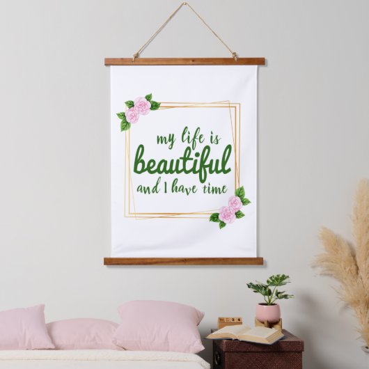 positieve bevestiging van werk en levensacceptatie hangend wandkleed (Slaapkamer)