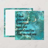 Positieve bevestiging "voorwaarts" blauw/goud (Voorkant / Achterkant)