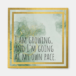 Positieve bevestiging Waterverf groen/goud Magneet