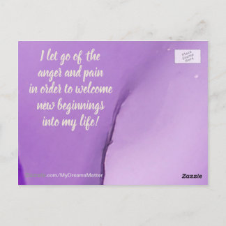 Positieve bevestiging zorgt ervoor dat pijn en pij briefkaart