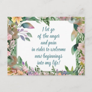 Positieve bevestiging zorgt ervoor dat pijn en pij briefkaart