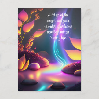Positieve bevestiging zorgt ervoor dat pijn en pij briefkaart