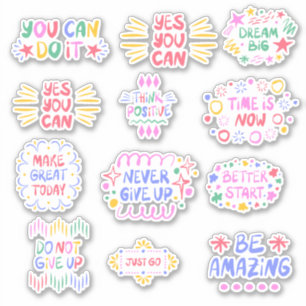 Positieve bevestigingen op maat gesneden vinyl Sti Sticker