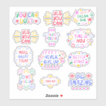 Positieve bevestigingen op maat gesneden vinyl Sti