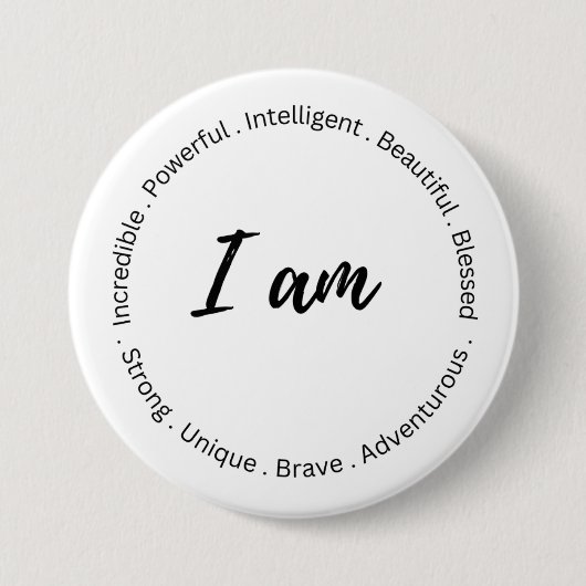 Positieve bevestigingsknop ronde button 7,6 cm (Voorkant)