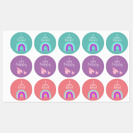 Positieve bevestigingsstickers labels