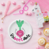 Positieve bietenpaarde - onverteerbaar papieren bordje (Feest)