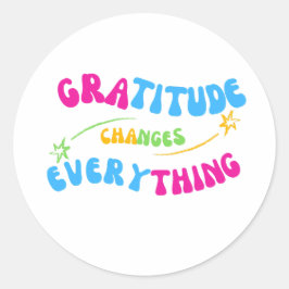 Positieve boodschap: gratitude change everything ronde sticker
