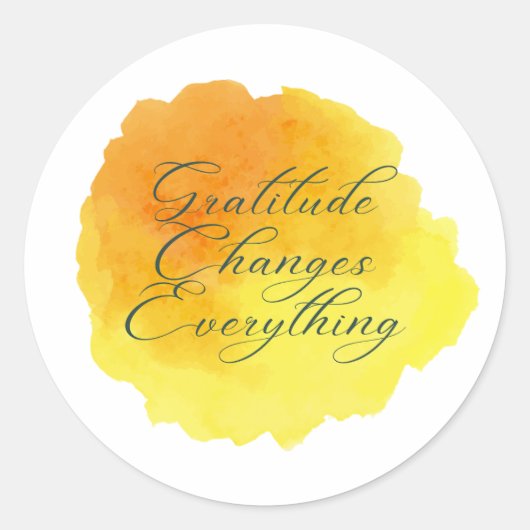 Positieve boodschap: gratitude change everything ronde sticker (Voorkant)