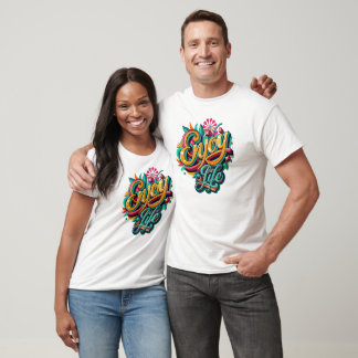 Positieve boodschap met als thema "Geniet van het  T-shirt