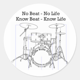 Positieve boodschap voor drummers, muzikanten, dan ronde sticker