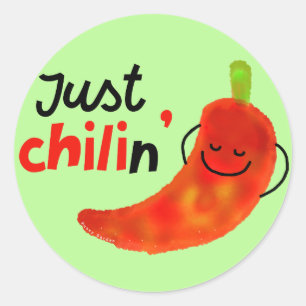 Positieve Chili Pepper Pun - gewoon kind Ronde Sticker
