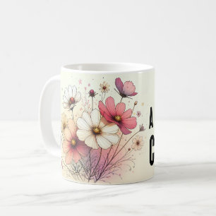 Positieve citaten bloemenmok koffiemok