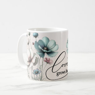 Positieve citaten bloemenmok koffiemok