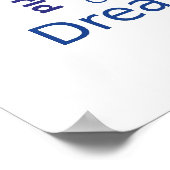 Positieve denkkende Word Cloud - blauw Poster (Hoek)