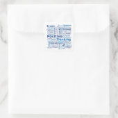 Positieve denkkende Word Cloud - blauw Vierkante Sticker (Tas)