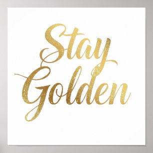 Positieve en Glamoureuze Gouden Typografie Poster