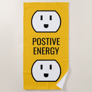 Positieve Energie grappige gelukkige glimlach wand Strandlaken