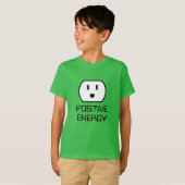 Positieve Energie grappige groene muurstekker kind T-shirt (Voorkant volledig)