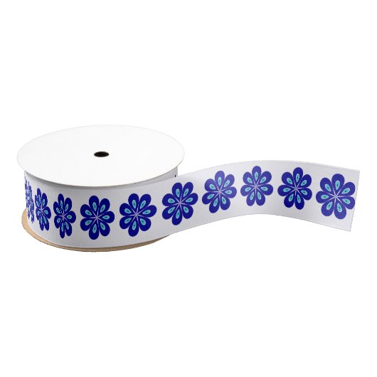 Positieve energie met Blue Floral Evil Eye Amulets Grosgrain Lint (Spoel)