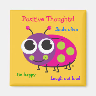 Positieve gedachten - Cute Ladybug Magnet Magneet