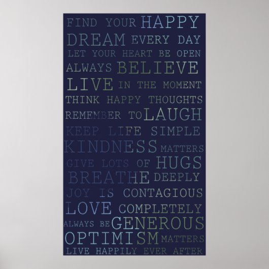 Positieve gedachten Inspirerend woorden Poster (Voorkant)