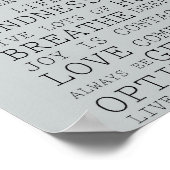 Positieve gedachten Inspirerend woorden Poster (Hoek)