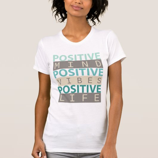 POSITIEVE GEEST POSITIEVE VIBES POSITIEF LEVEN T-SHIRT (Voorkant)