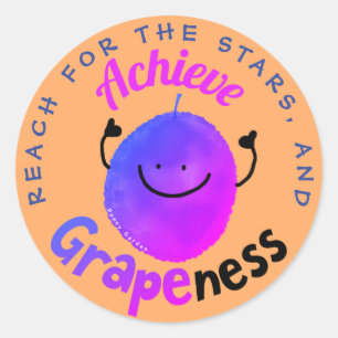 Positieve grafiekafdruk - Bereik sterren tot stand Ronde Sticker