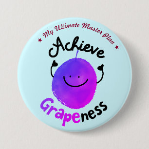 Positieve grafische kaart - Behaal details Ronde Button 7,6 Cm