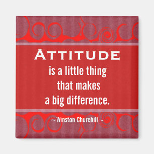 Positieve houding-Churchill citaat - Motivatie Magneet
