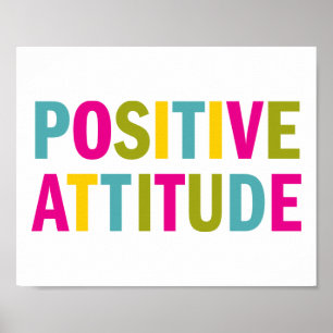 Positieve houding in heldere kleuren poster