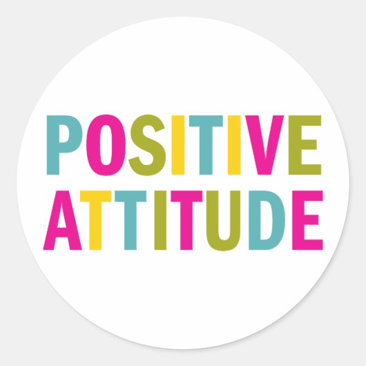 Positieve houding in heldere kleuren ronde sticker (Voorkant)